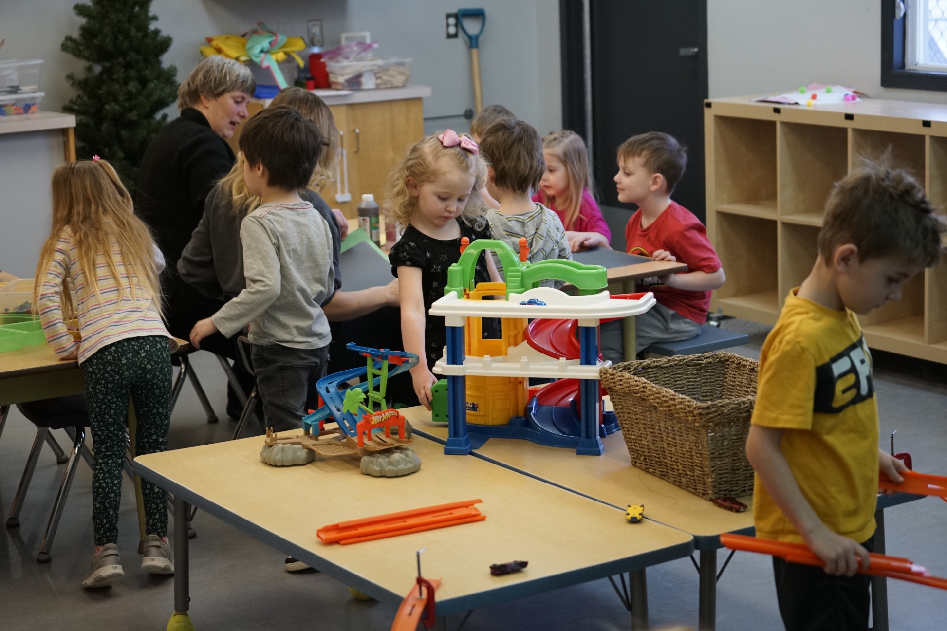 Busy JK classroom at IF Cox
